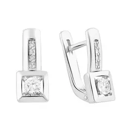 Серьги из белого золота с бриллиантами 21-9406-12-02
