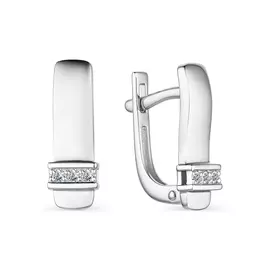 Серьги из белого золота с бриллиантами 23755-200