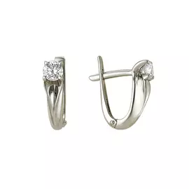 Серьги из белого золота с бриллиантами 2-104-969