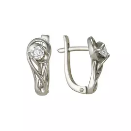 Серьги из белого золота с бриллиантами 2-104-998