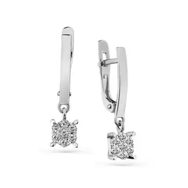 Серьги из белого золота с бриллиантами 2-208326-00-00