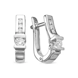 Серьги из белого золота с бриллиантами 3414-21001