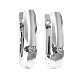 Серьги из белого золота с бриллиантами 5601013
