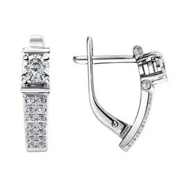 Серьги из белого золота с бриллиантами А2-006-12-02