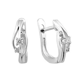 Серьги из белого золота с бриллиантами S00175E-12-02