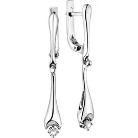 Серьги из белого золота с бриллиантами Зс-2453