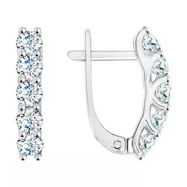 Серьги из белого золота с фианитами 026978-3