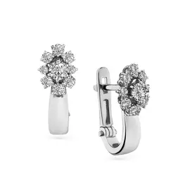Серьги из белого золота с фианитами 2000212