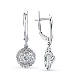 Серьги из белого золота с фианитами 2000246