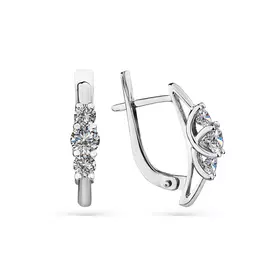 Серьги из белого золота с фианитами 2000325