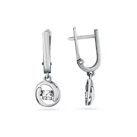 Серьги из белого золота с фианитами 2000365