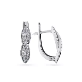 Серьги из белого золота с фианитами 2000407