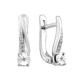 Серьги из белого золота с фианитами 21-1617-12-01