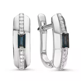 Серьги из белого золота с сапфирами и бриллиантами 02-00875-03-009-01-03