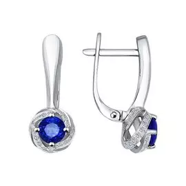 Серьги из белого золота с сапфирами и бриллиантами 2020834 №16 26