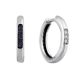 Серьги из белого золота с сапфирами и бриллиантами 21-9074-12-03