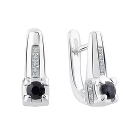 Серьги из белого золота с сапфирами и бриллиантами 21-9367-12-03