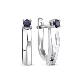 Серьги из белого золота с сапфиром 21076-251-10-00