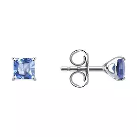 Серьги из белого золота с ситаллами синт. 727497