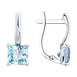 Серьги из белого золота с топазами 727519