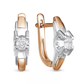 Серьги из красно-белого золота с бриллиантом 2777-151-00-00