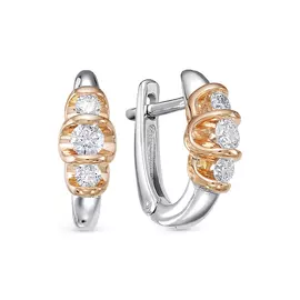 Серьги из красно-белого золота с бриллиантом 2781-252-00-00