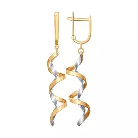 Серьги из красного и белого золота 021184