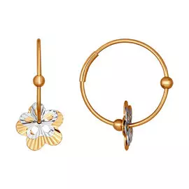 Серьги из красного и белого золота 021326