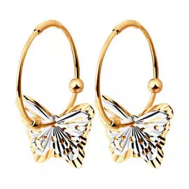 Серьги из красного и белого золота 021328