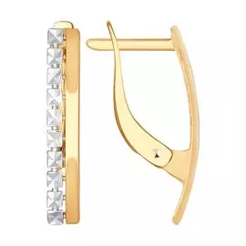 Серьги из красного и белого золота 027306