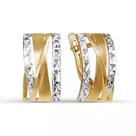 Серьги из красного и белого золота 220860
