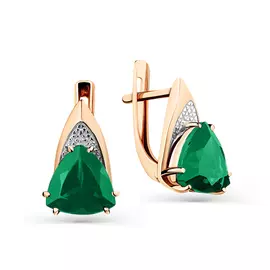 Серьги из красного и белого золота с агатами 02-3-165-0900-011