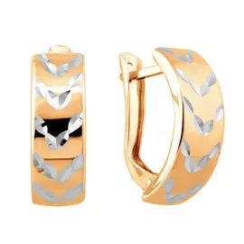 Серьги из красного и белого золота с алмазной огранкой и родированием 25-0324-10-63