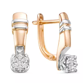 Серьги из красного и белого золота с бриллиантами 02-01451-02-001-01-01