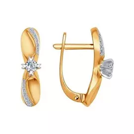 Серьги из красного и белого золота с бриллиантами 1020955 №15 6