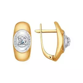 Серьги из красного и белого золота с бриллиантами 1020966 №15 21