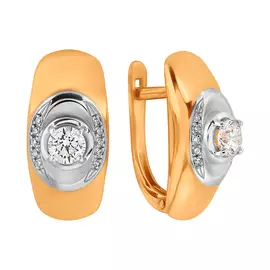 Серьги из красного и белого золота с бриллиантами 1020966 №15 34