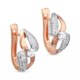 Серьги из красного и белого золота с бриллиантами 12-0549 №55-14