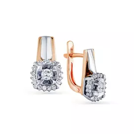 Серьги из красного и белого золота с бриллиантами 2-407905-00-00