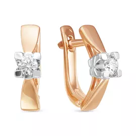 Серьги из красного и белого золота с бриллиантами 3240-210