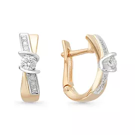 Серьги из красного и белого золота с бриллиантами 418-210