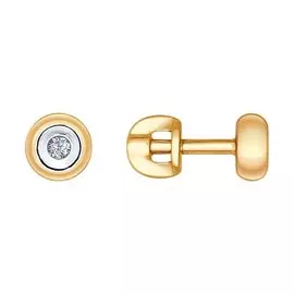 Серьги из красного и белого золота с бриллиантами А2-001-10-02