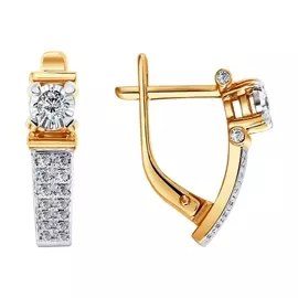 Серьги из красного и белого золота с бриллиантами А2-006-17-02