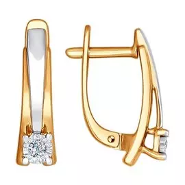 Серьги из красного и белого золота с бриллиантами А2-007-17-02