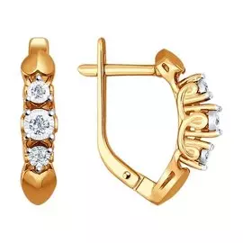 Серьги из красного и белого золота с бриллиантами А2-008-17-02