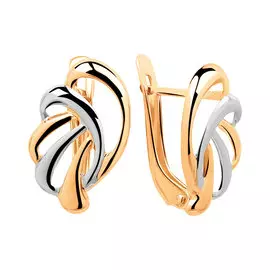 Серьги из красного и белого золота с родированием 25-0733-10-00