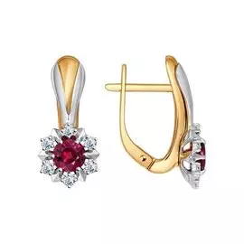 Серьги из красного и белого золота с рубинами и топазами swarovski 4020374 №16 9