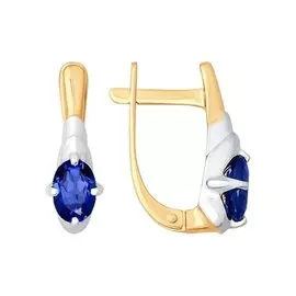 Серьги из красного и белого золота с сапфирами 2020824 №15 111