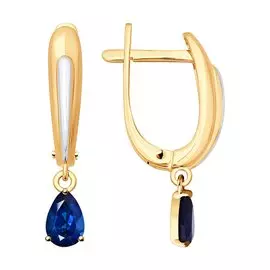 Серьги из красного и белого золота с сапфирами 2020832 №16 93