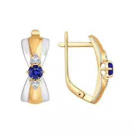 Серьги из красного и белого золота с сапфирами и бриллиантами 2020849 №16 70